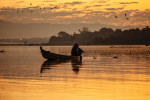 Sunrise silhouette in Burma