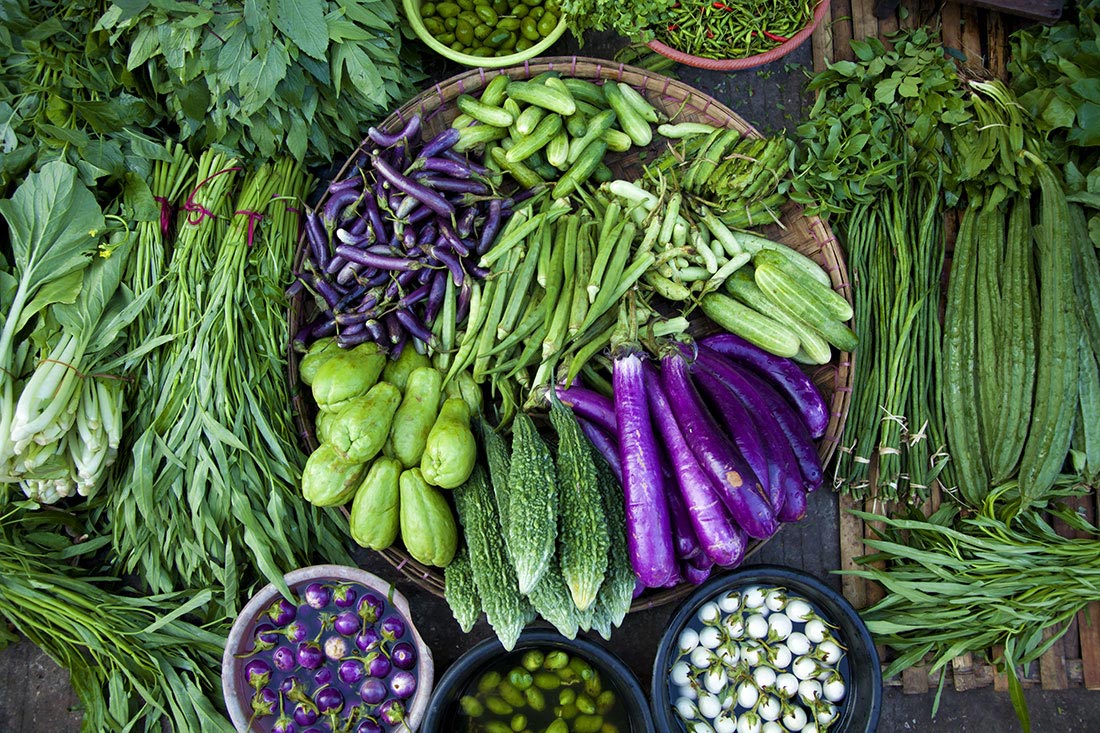 Vegetable market in Yangon