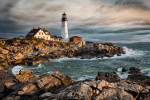 Portland Head Lighthouse in Maine at sunrise