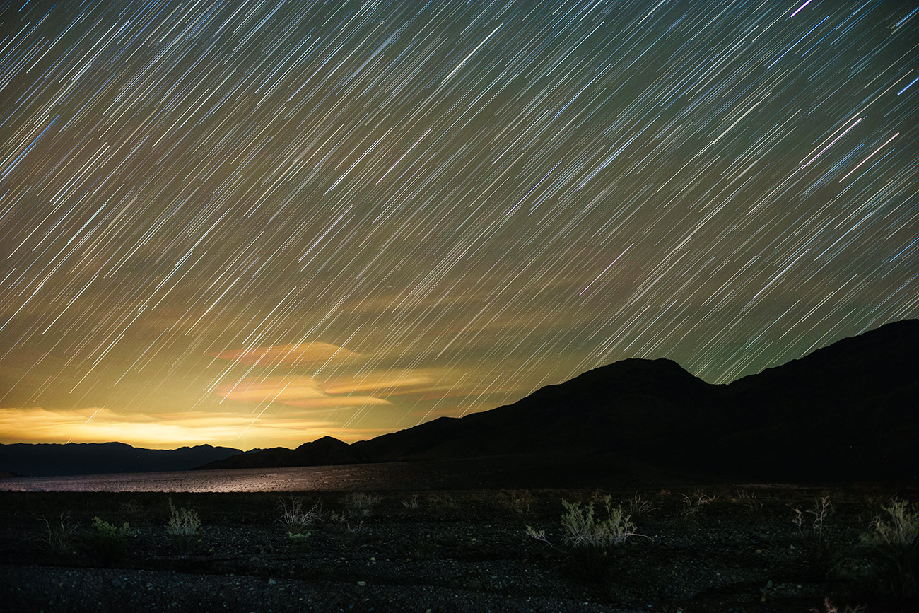 Star trails and Las Vegas in the distance
