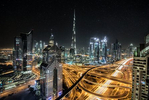 The skyline and Burj Khalifa of Dubai