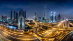 The Burj Khalifa and skyline of Dubai