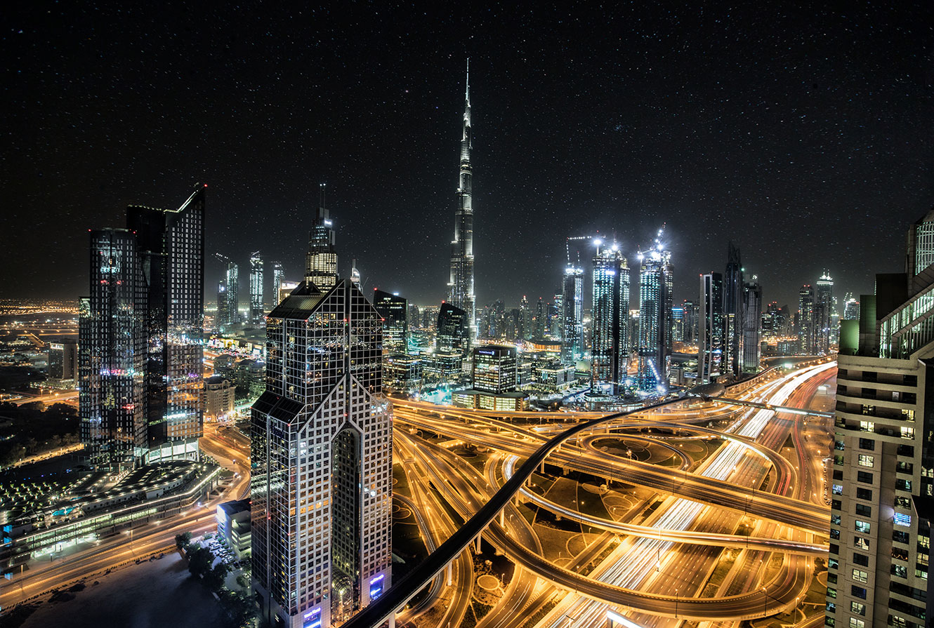 The incredible Burj Khalifa and skyline of Dubai 
