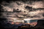Amazing night with lightning over the Grand Canyon