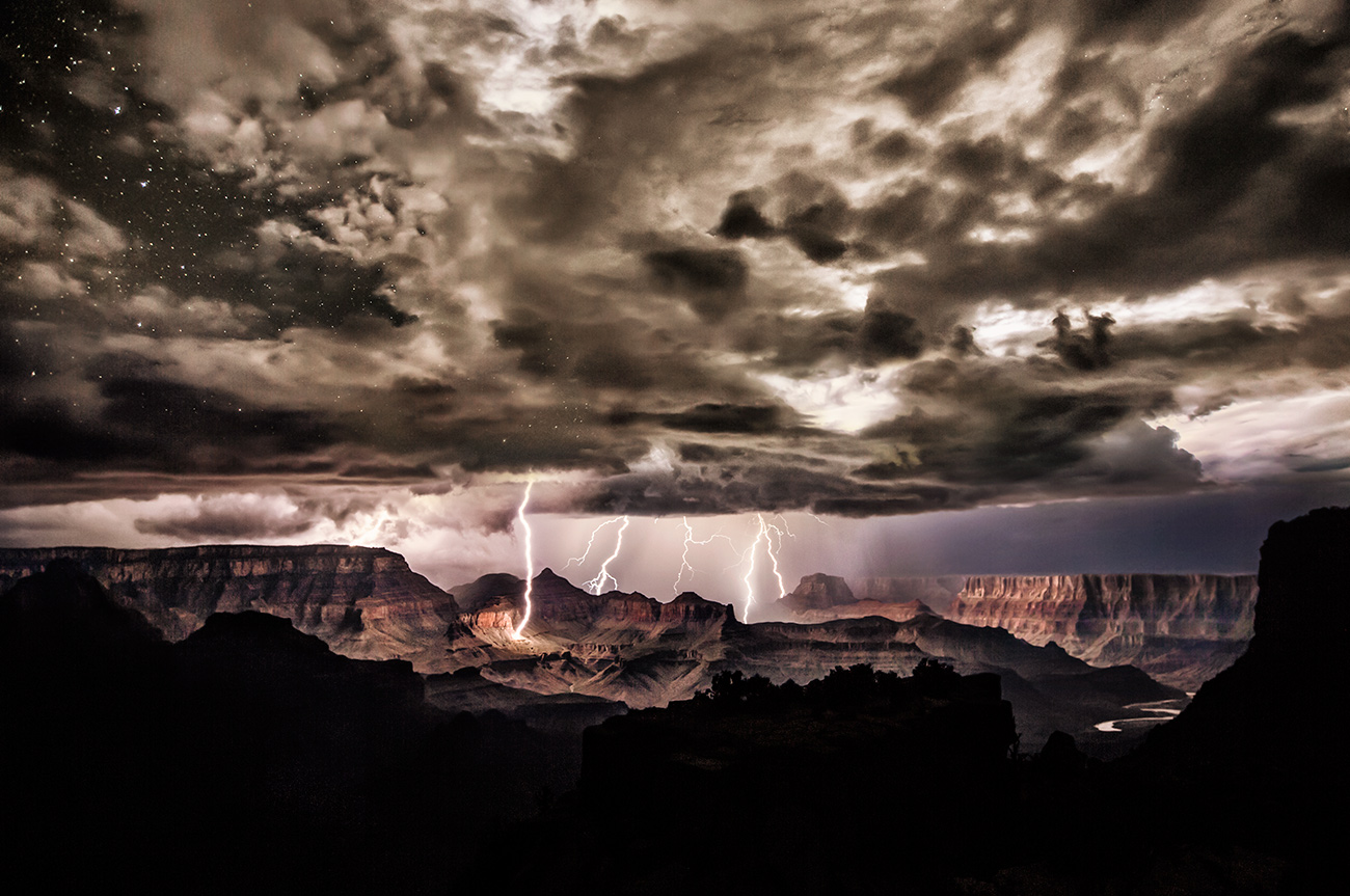 lightning over the Grand Canyon