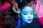 Face painting my beautiful friend in Varinasi