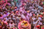 The colorful festival of Holi in Vrindban