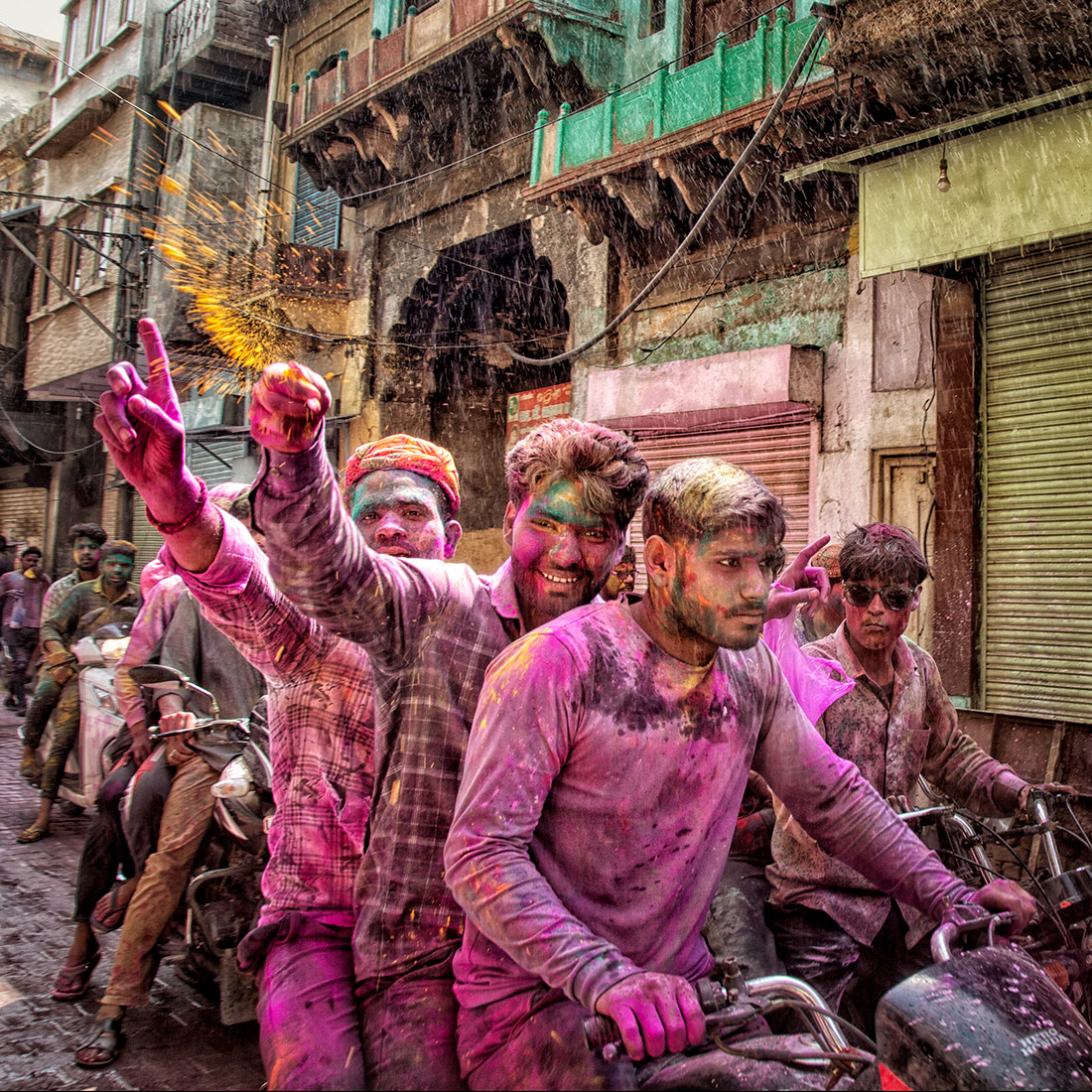 The colorful festival of Holi in Vrindban