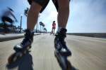 Holly rollerblading at Santa Monica Beach