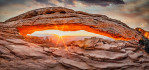 Stunning Mesa Arch at sunrise in Canyonlands