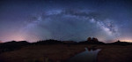 Milky Way panorama over Cathedral Rocks