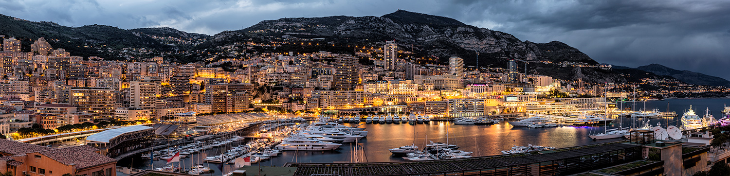 Panorama of Monte Carlo after sunset