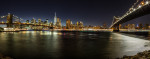 The Manhattan and Brooklyn Bridge after dark