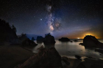 Milky way over the coast of Oregon