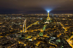 Paris & the Eiffel Tower after dark