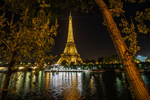 Eiffel Tower after dark, Paris, France 