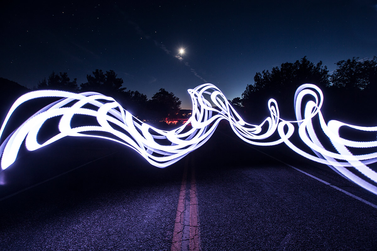 painting with light in front of our home in Sedona