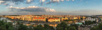 Panorama of Prague from above at sunset 