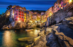 Riommagiore in the Cinque Terre, Italy at sunset