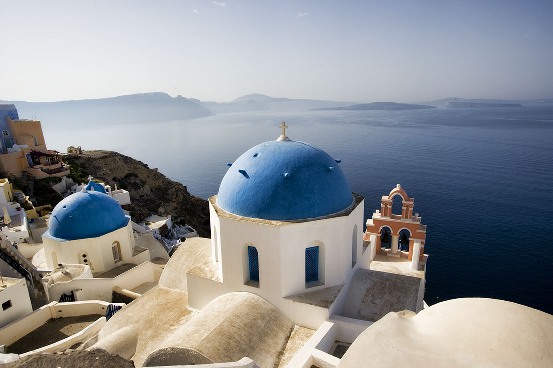 Blue Domed Churches of Santorini, Greece