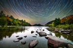 Star trails over Acadia National Park