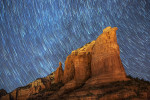 Star trails over  Coffee Pot Rock