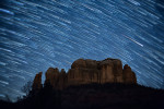 Star trails over Cathedral Rocks