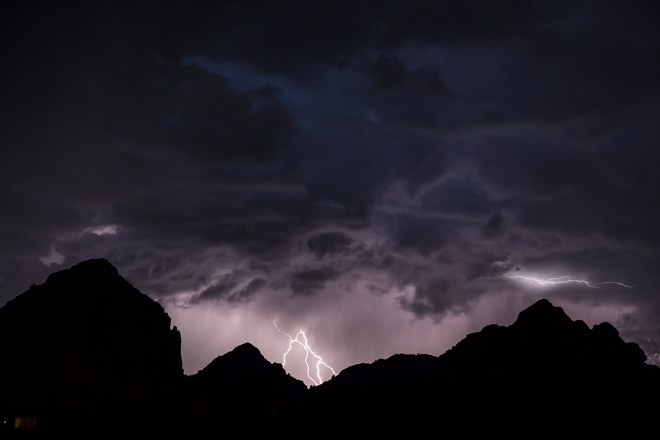 Thunder Mountain with lightning