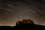 Star trails over Cathedral Rock