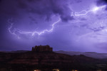 Cathedral Rock with lightning