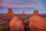 The Mittens in Monument Valley at sunset