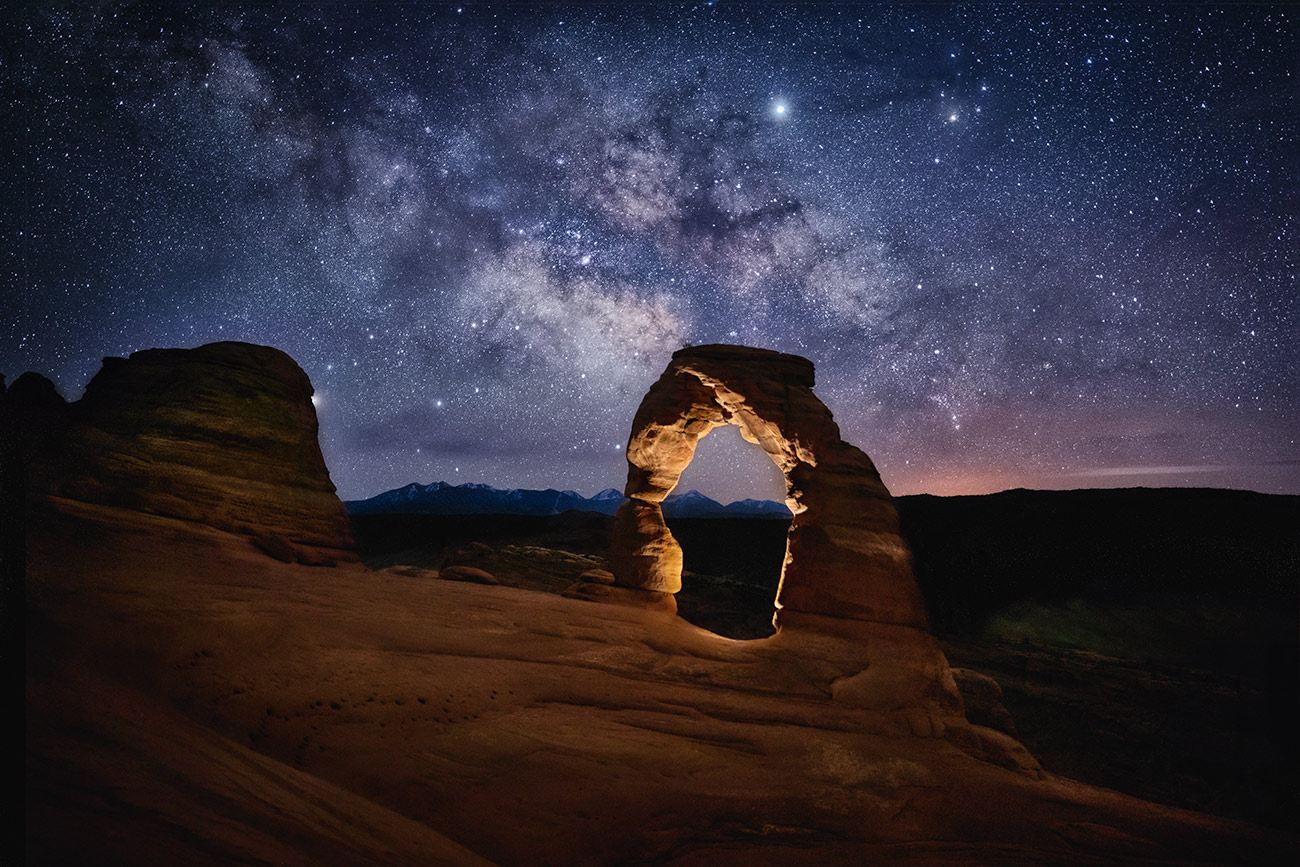 Milky Way over Delicate Arch in Arches NP