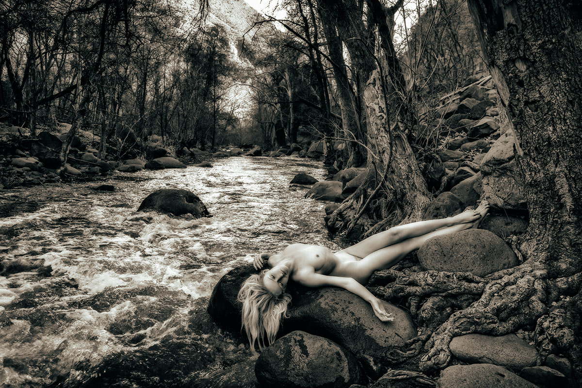 nude on the rivers edge...