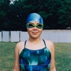 Portrait of female young swimmer in cap and goggles.  ag_0000_2130.  Color Rights Managed Image Copyright © 2004 Ann Giordano All Rights Reserved.  For reproduction rights and license fees, please contact licensing at anngiordano.com