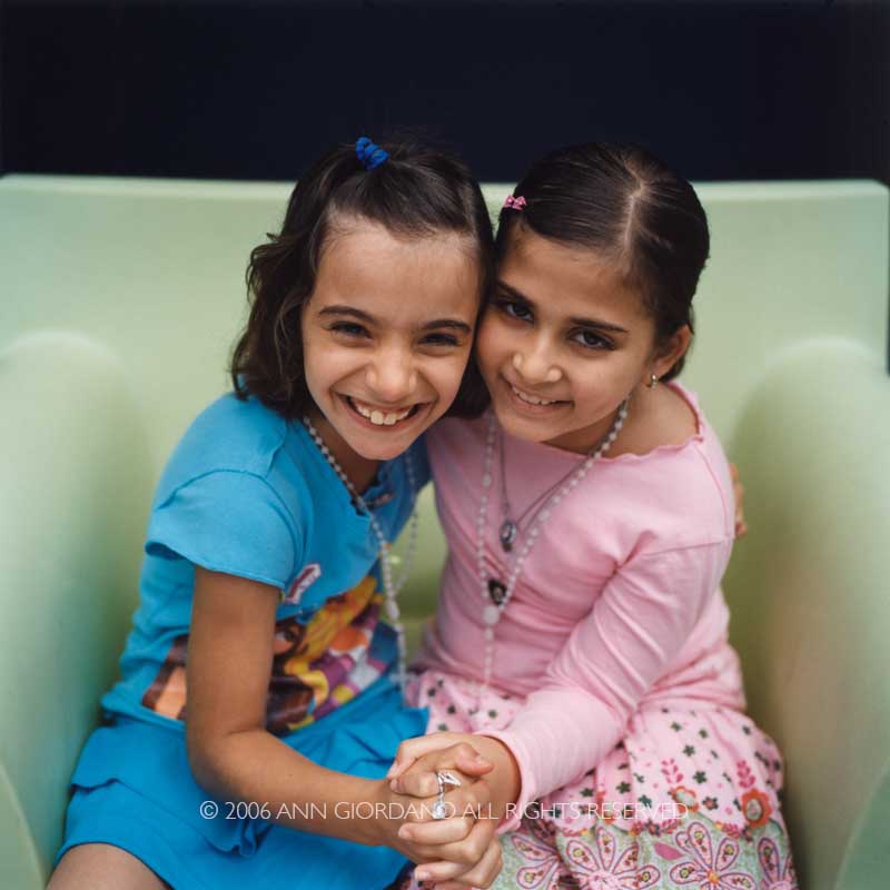 Portrait of two young girls.  ag_0000_2520.  Color Image Copyright © 2006 Ann Giordano All Rights Reserved.  For Viewing Purposes Only.  No Reproduction.