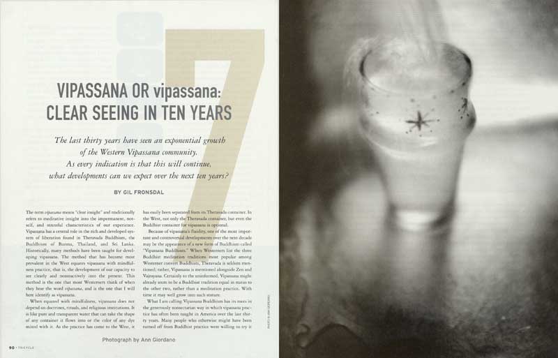 Vipassana Or vipassana, Tricycle Magazine, Tenth Anniversary Special.  Yolanda Cuomo, Creative Director.  Overflowing glass of water ag_0000_1379  BW Rights Managed Image Copyright © 2001 Ann Giordano  All Rights Reserved.  For reproduction rights and license fees, please contact licensing at anngiordano.com