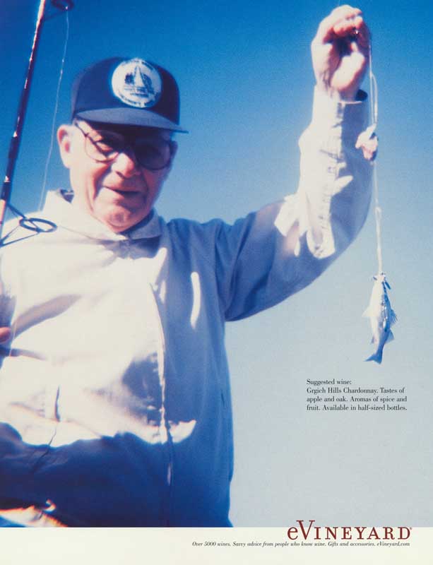 eVineyard Advertisement.  Fisherman ag_0000_1321  Color Rights Managed Image Copyright © 1998 Ann Giordano  All Rights Reserved.  For reproduction rights and license fees, please contact licensing at anngiordano.com