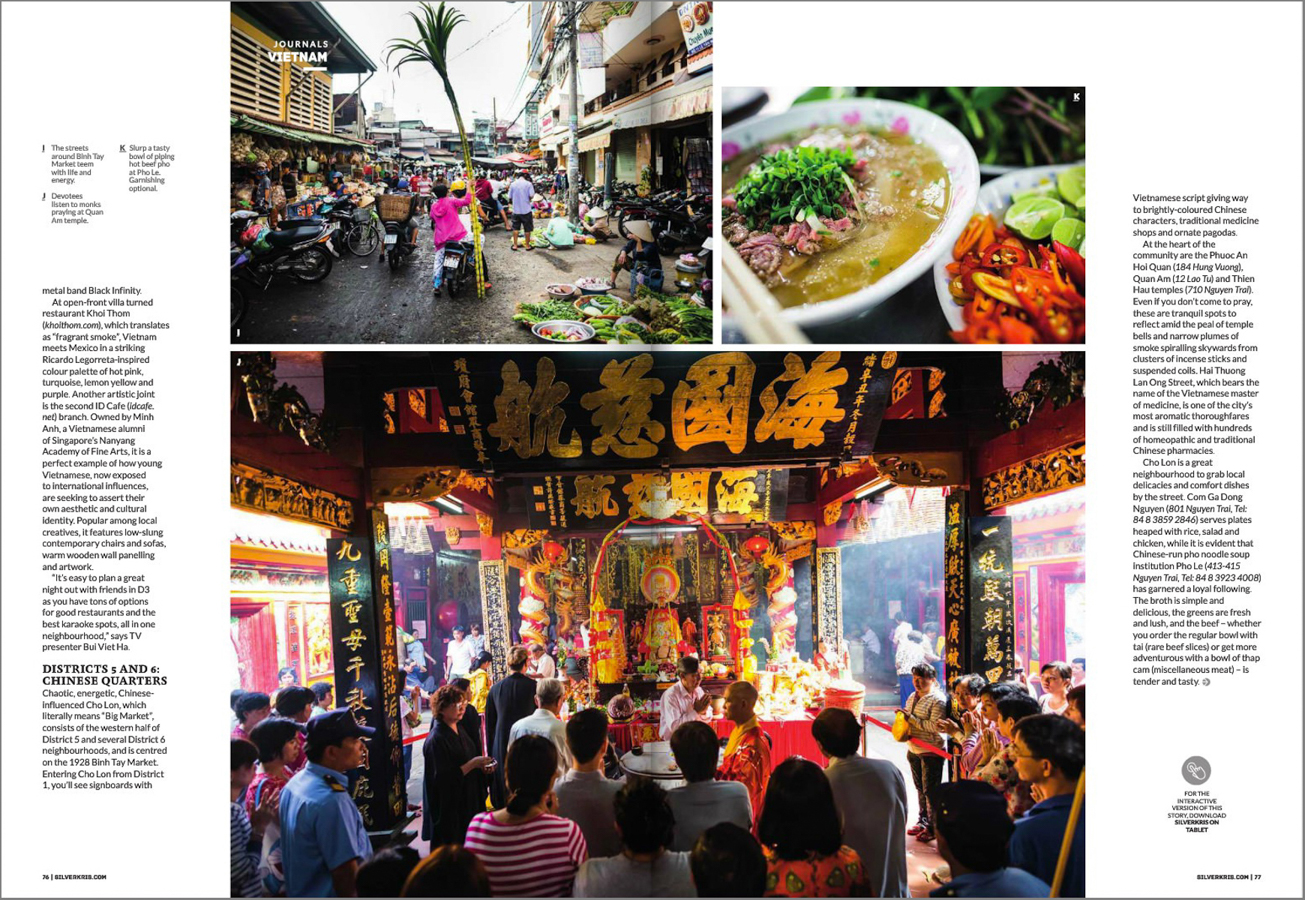From a feature travel story on Saigon in Singapore Airlines' Silverkris Magazine.