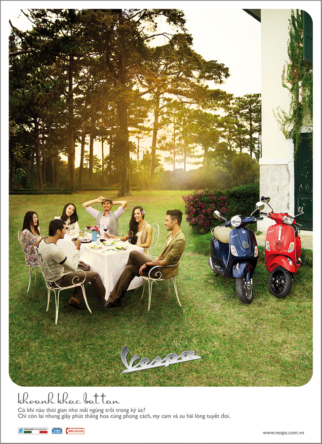 From an ad campaign for Vespa in Vietnam.