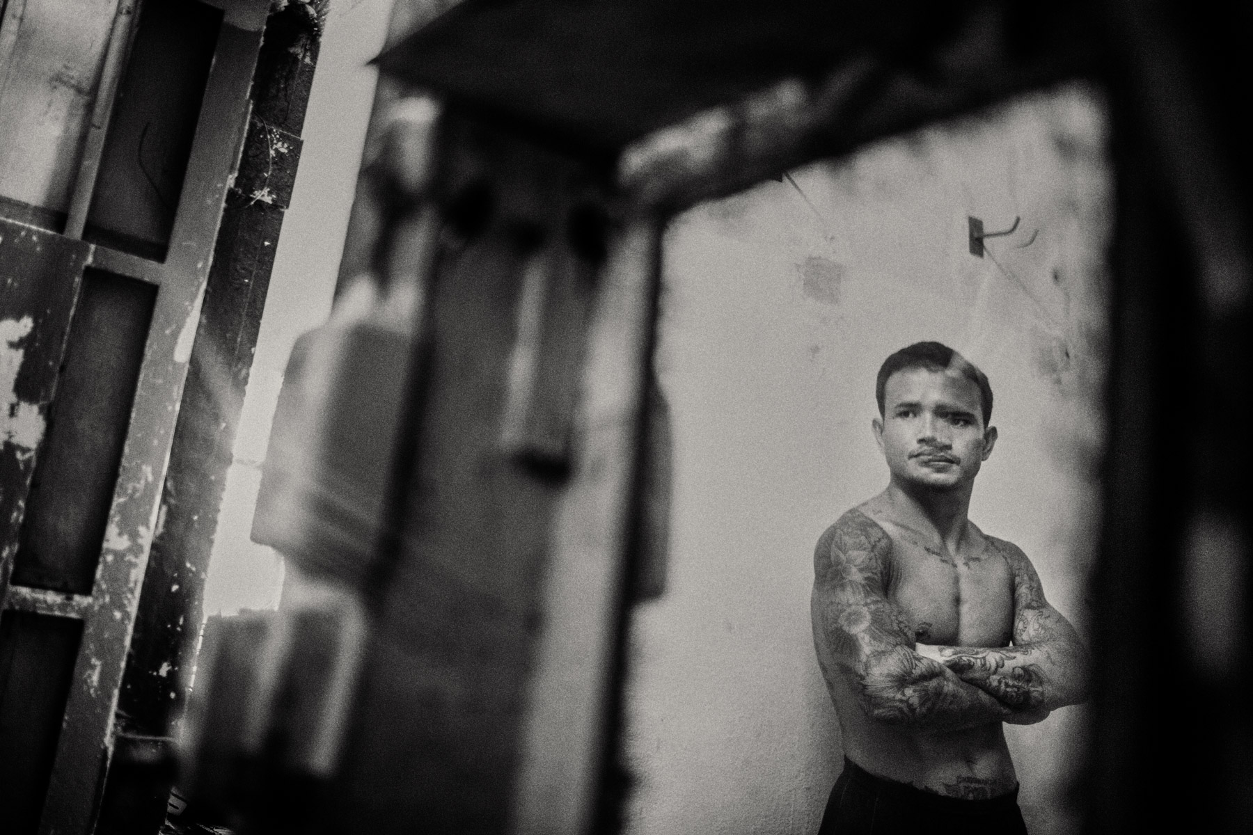 An inmate at Klong Prem prison in Bangkok, Thailand. The inmate is part of a program that pits prisoners against foreign Muay Thai fighters for a chance of reduced sentencing or early release.