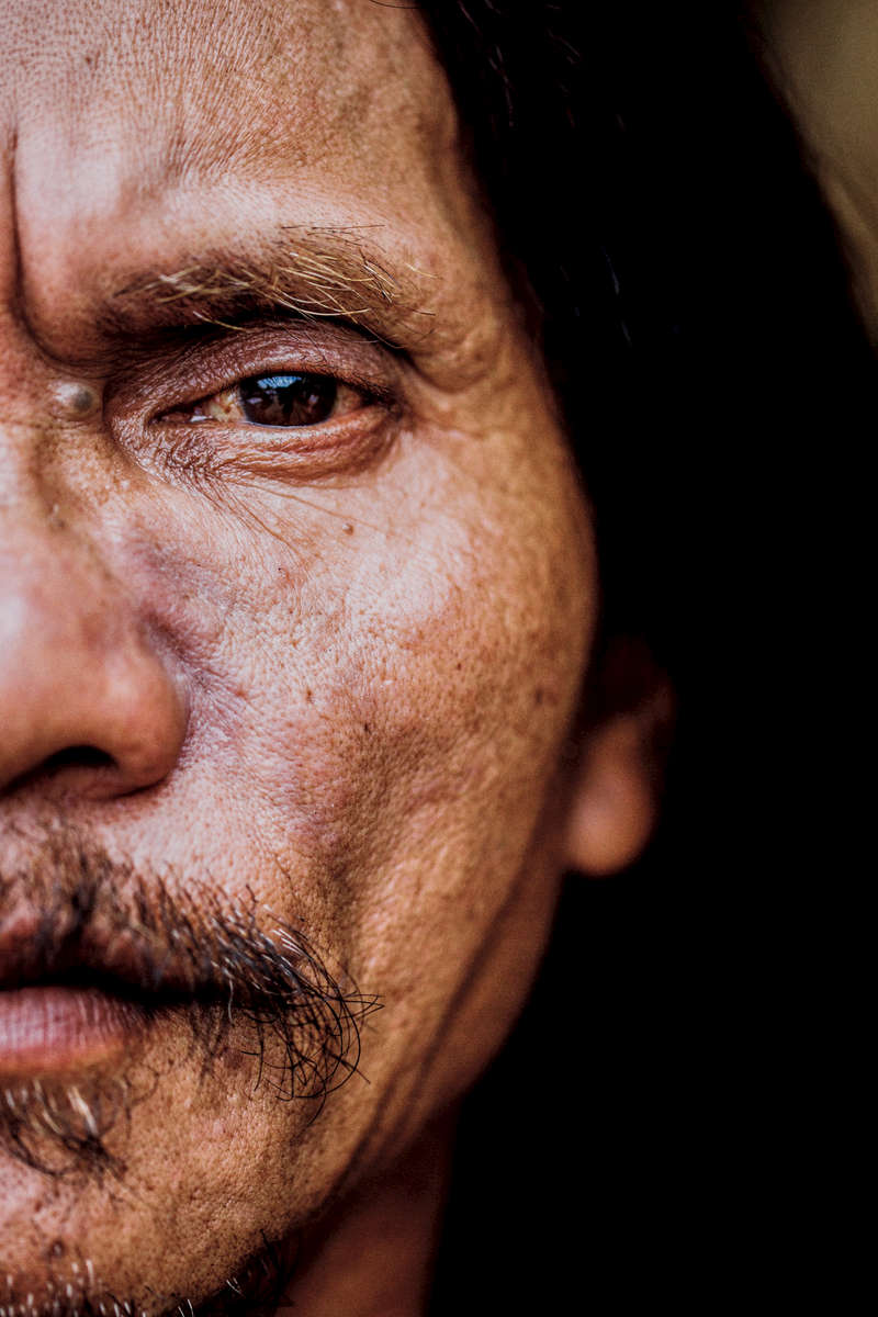 A portrait of Ruben Enaje, who has been playing the role of Jesus Christ during the Holy Week festival in Cutud since 1985. Every year, Ruben nails himself to a cross to atone for his sins and ask God for blessings in the years to come.