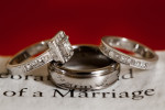 Mic Smith Photography LLC - Just Rings 2011We always make a point to give the wedding rings special attention, and using my Cannon 100 mm lens, I can photograph small details with outstanding resolution. You can even see the words from the prayer book reflected in the rings on the album cover.  Wedding images photographed in Charleston, SC, Isle of Palms, Mt. Pleasant and Hilton Head, South Carolina.  The Lowcountry is a great spot for a wedding photographer.