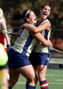 Ashley Sandoval of Freehold hugs teammate  Emily Wold after a scored a goal during the NJSIAA Group 3 championship of Freehold Borough vs Wall in Toms River on Sunday.. Freehold won in overtime 3-2.  