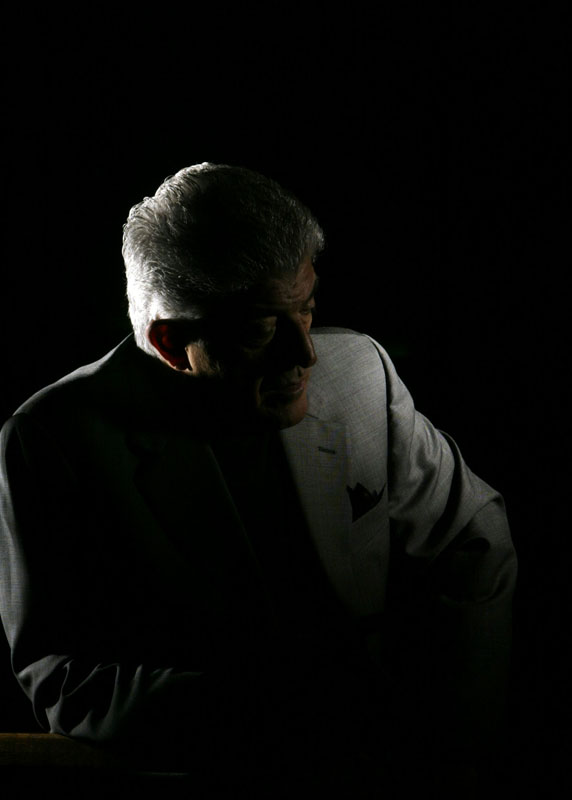 Frank Vincent of the Soprano's during a photo shoot at Guys and Dols Pool Hall.