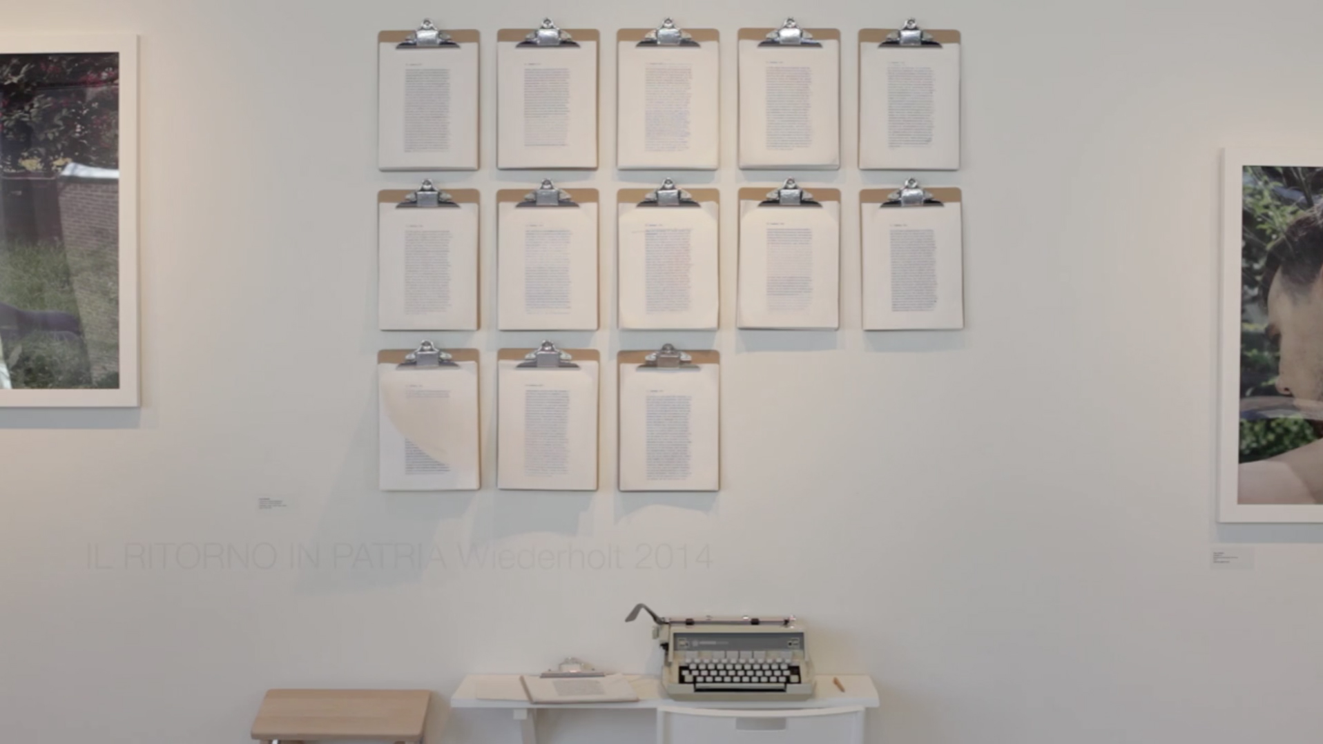 Performance video, installation Il Ritorno in Patria Redux, Marran Gallery, Cambridge, MA, 2014