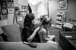 Caitlin Bell fixing daughter Kessler McCarver's hair before they leave the house in the morning on August 21. 2013 in Chattanooga, TN.