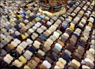 Shiites pray on Friday at the Al-Rahmaan mosque in the Mansoor section of Baghdad.  The two religious factions in Islam are the Shiites and the Sunnis. The Shiites believed Muslim leadership should remain with the descendants of Mohammed. 