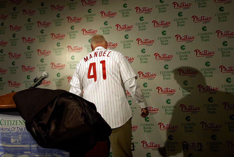 Charlie Manuel is introduced at press conference in November of 2004.