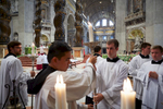 A  Holy Mass is conducted in St. Peter's Basilica.