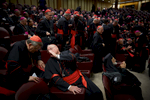 Pope Francis attends the Extraordinary Synod on the family in Vatican City.